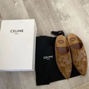 Celine | Shoes | Celine Babouche Suede Mules Clogs With